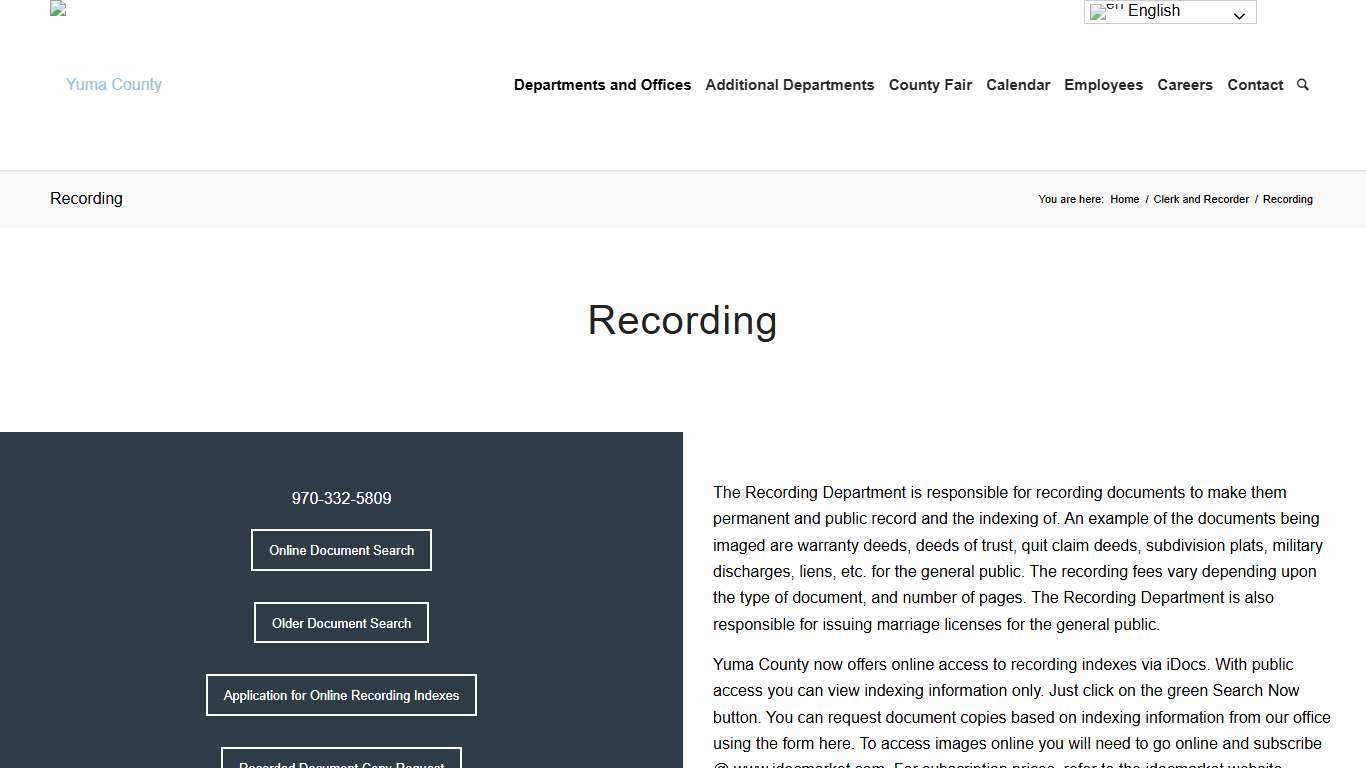 Recording - Yuma County